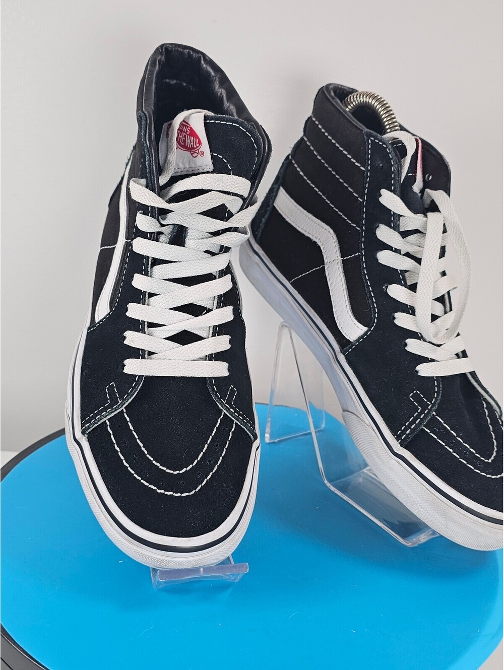 Vans Sk8-Hi Black and White Suede High-Top Sneakers - Picture 10 of 13
